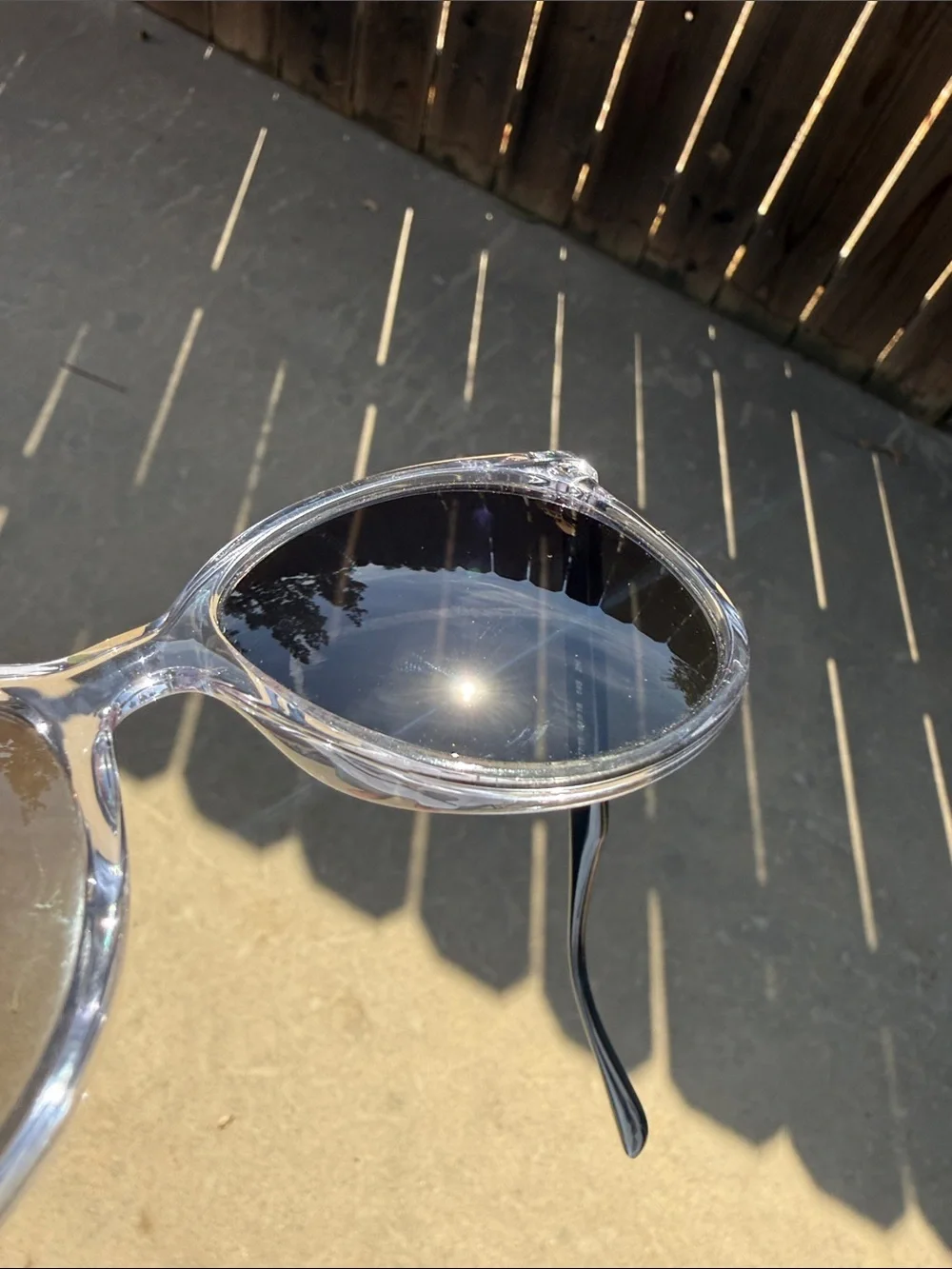 RB4378 Ray-Ban Sunglasses Polished Transparent Grey Gradient Lens w/ Brown Case